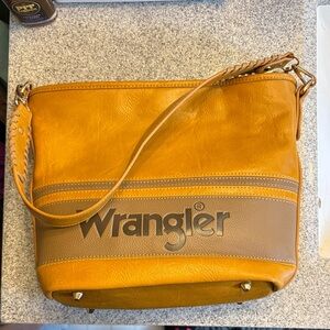 Wrangler Women's Mustard and Brown Shoulder Bag